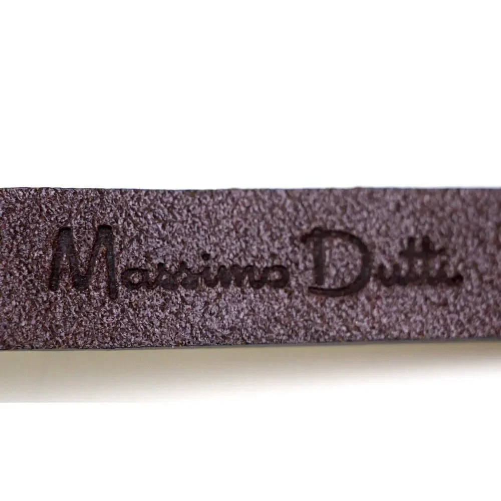 Massimo Dutti BROWN REAL LEATHER SKINNY 3/4